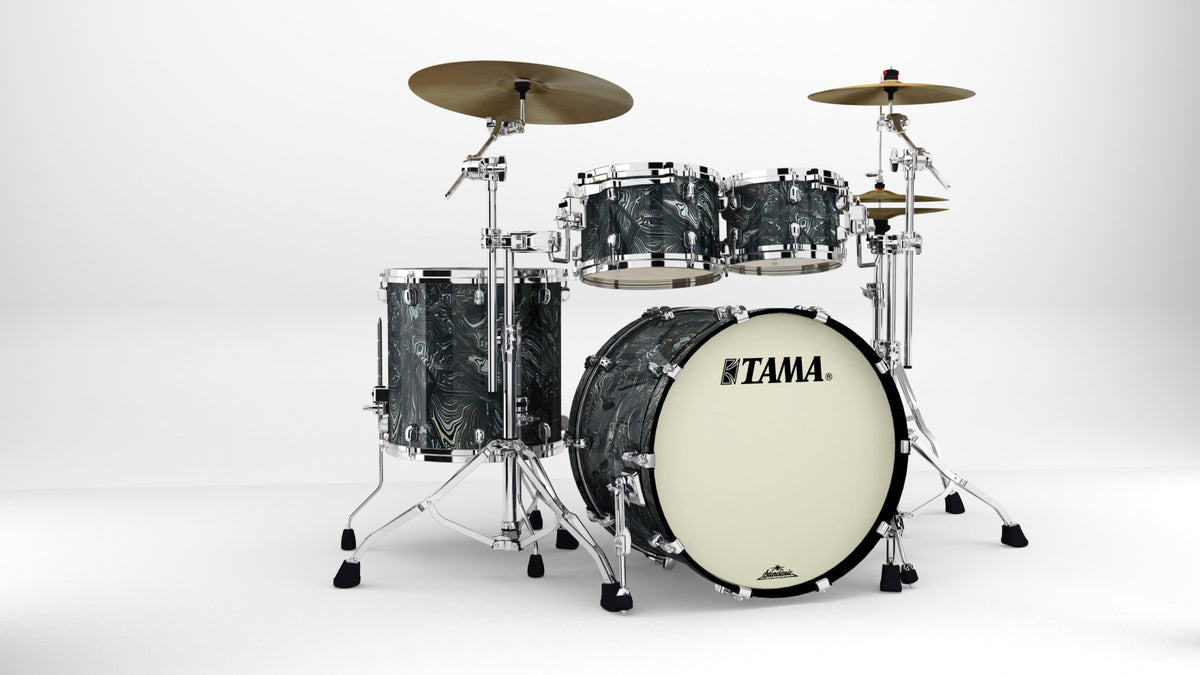 TAMA Starclassic Maple Duracover Wrap Shell Kit 4 teilig - Charcoal Swirl/Chrom HW