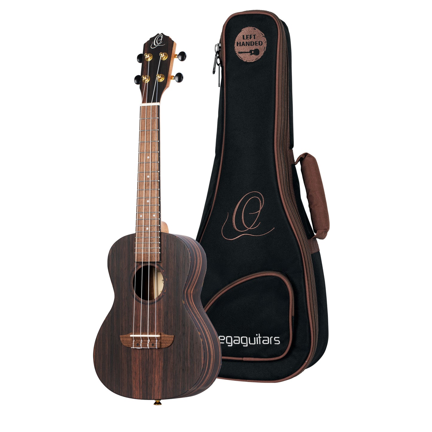 ORTEGA Timber Serie Konzert Ukulele 4 String Lefty - Ebony Natural + Bag