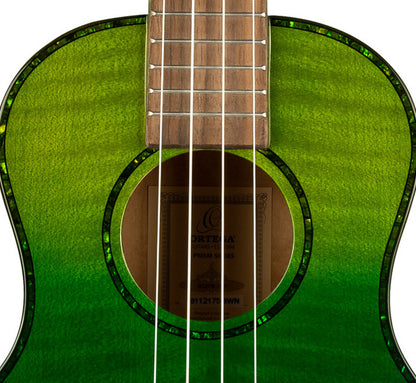 ORTEGA Prism Serie Tenor Ukulele 4 String - Flamed Maple Ivy Fade + Bag