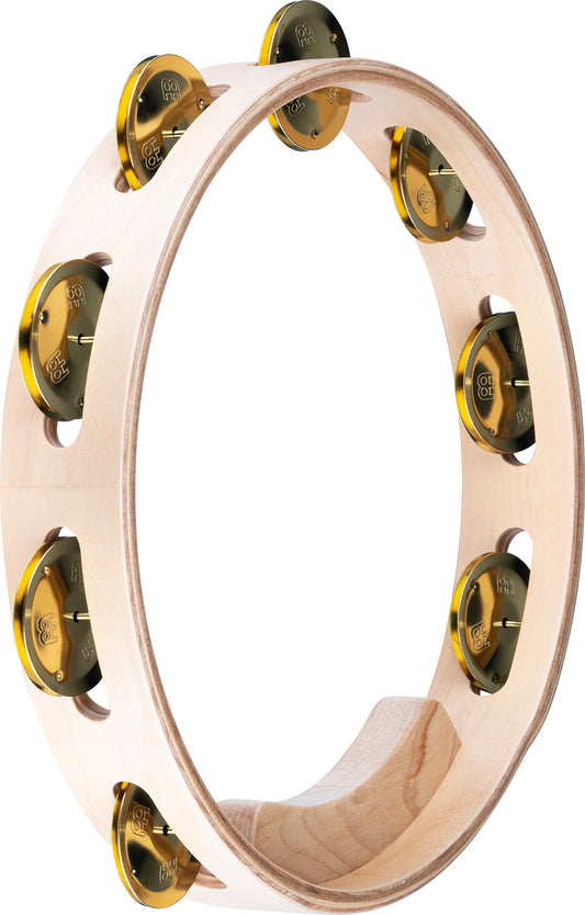 MEINL Percussion Artisan Edition Series Single-Row Wood Tambourine - 10"