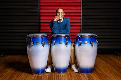MEINL Percussion Artist Series William Kachiro Quinto 12 1/2" /REMO® Black Calfskin Skyndeep Heads - Electric Sky