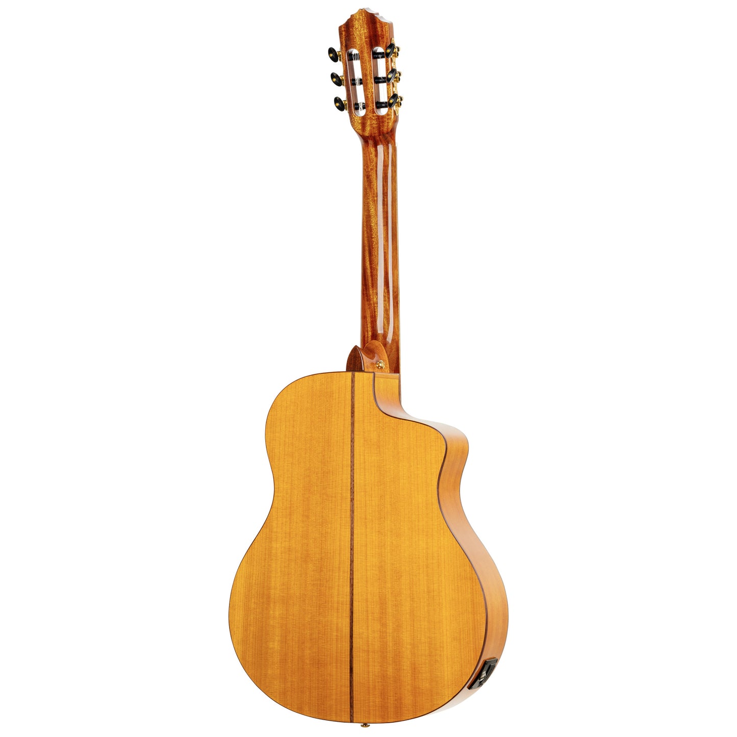 ORTEGA Family Series Pro 4/4 Konzertgitarre 6 String Lefty - Massive Fichte / Cypress Gloss Stain Yellow + Bag