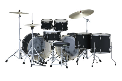 TAMA Imperialstar Drum Set 7 teilig - Blacked Out Black / Black Nickel HW + MEINL Cymbals HCS Cymbal Kit