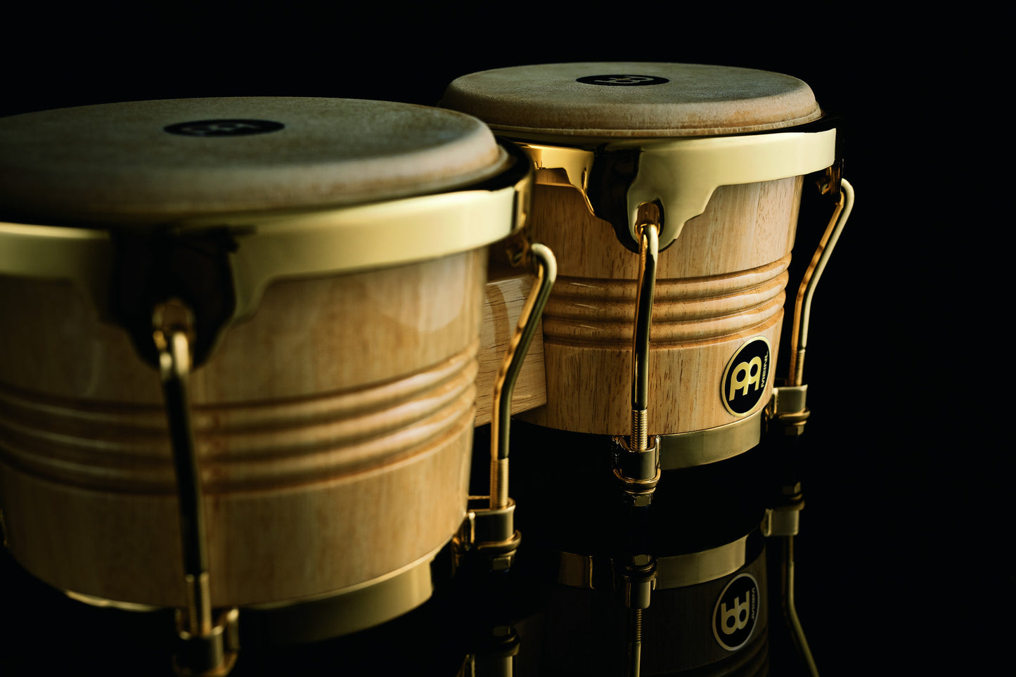 MEINL Percussion Wood Bongo 6 3/4" Macho & 8" Hembra - Natural/Gold HW