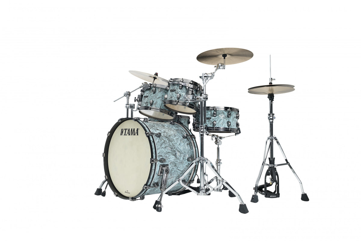 TAMA Starclassic Maple Duracover Wrap Shell Kit 4 teilig - Sky Blue Swirl/Smoked Black Nickel HW