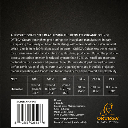 ORTEGA Atmosphere Green Series Nylon String Set - Medium Tension