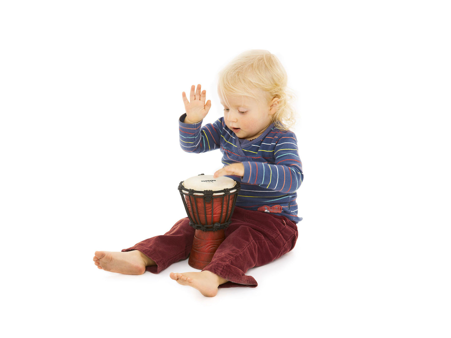 NINO Percussion Moon Rhythm Series Original African Style Rope Tuned Wood Djembe - 4 1/2"