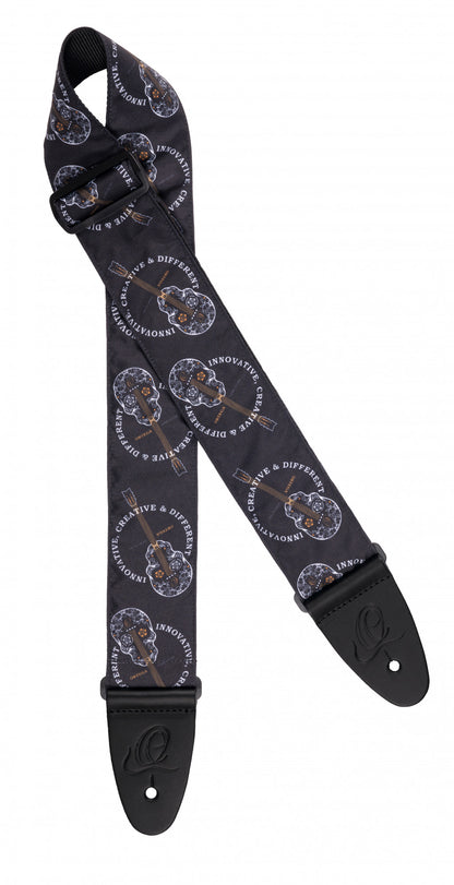 ORTEGA Nylongitarrengurt - Black Skull