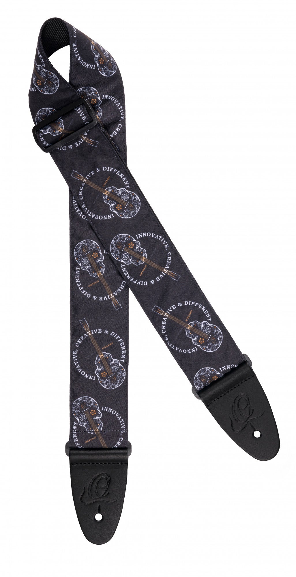 ORTEGA Nylongitarrengurt - Black Skull