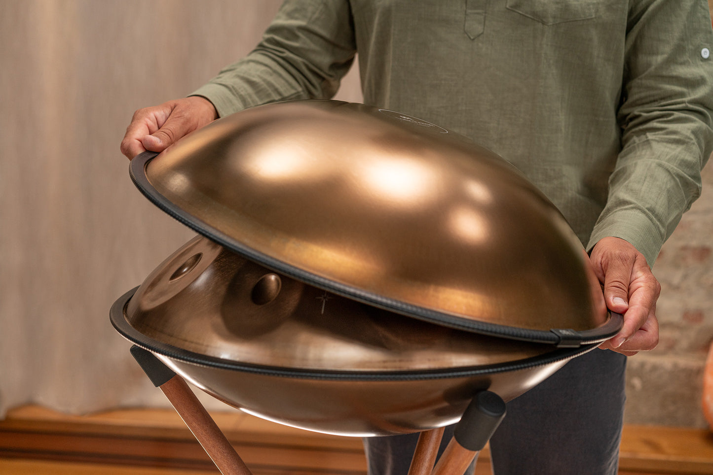 MEINL Sonic Energy Sensory Handpan, Stainless Steel, Bb2 Amara, 9 Notes, 432 Hz, Vintage copper, Engraved design