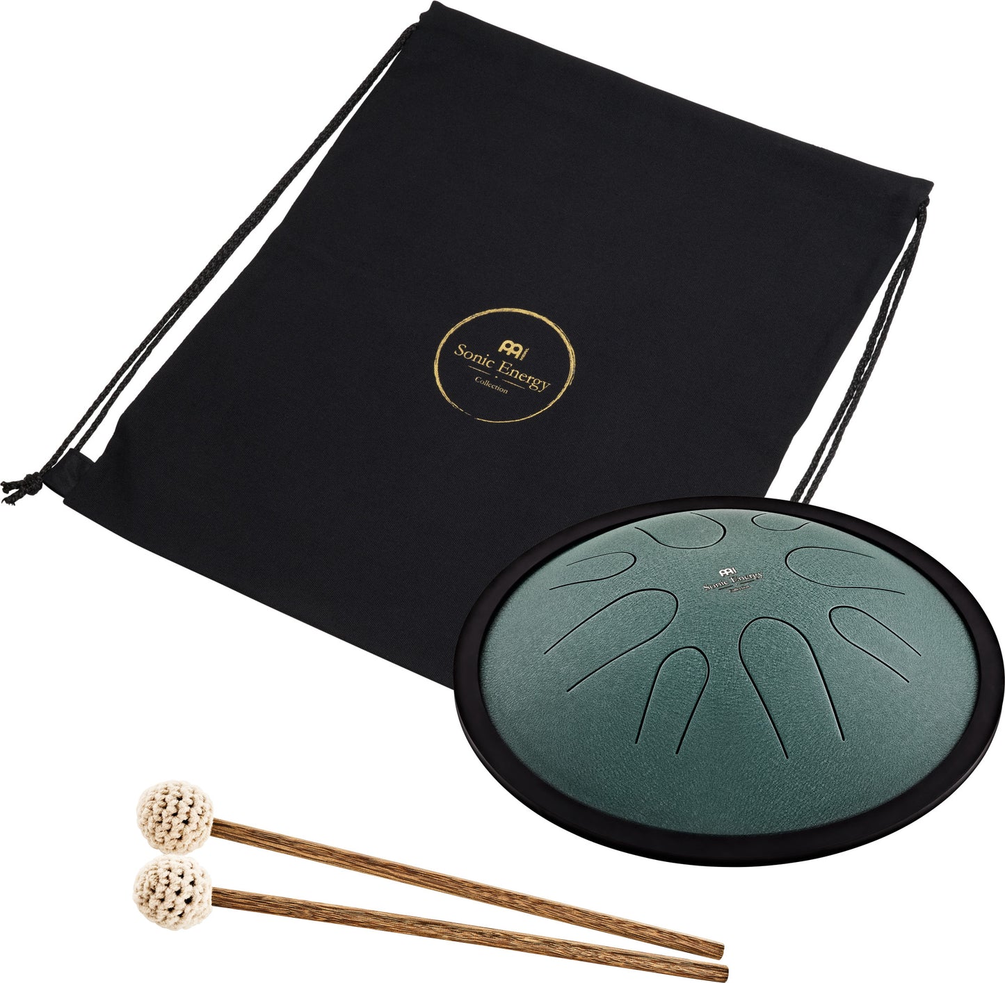 MEINL Sonic Energy 10" Compact Steel Tongue Drum, H Moll, 8 Töne, 432 Hz, Dunkelgrün