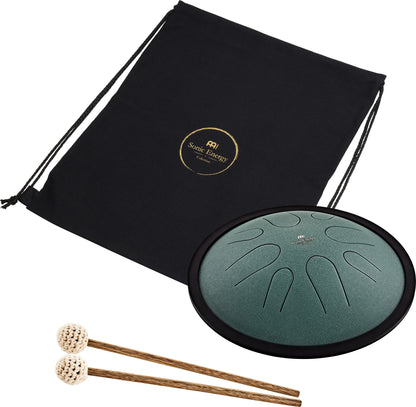 MEINL Sonic Energy 10" Compact Steel Tongue Drum, H Moll, 8 Töne, 432 Hz, Dunkelgrün