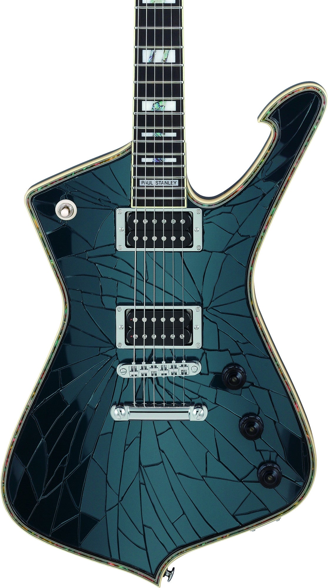 IBANEZ Paul Stanley "KISS" Signature Electric Guitar 6-String "Black Cracked Mirror" + Case