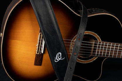 ORTEGA Echtledergitarrengurt - Vintage Ash