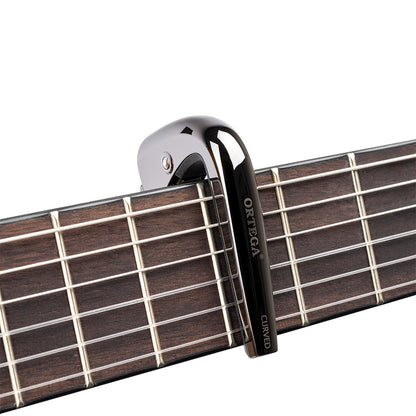 ORTEGA Curved Guitar Capo - Black Chrome