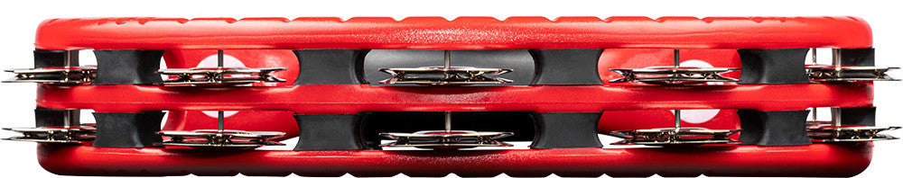 MEINL Percussion Traditional Mountable ABS Series Molded ABS Tambourine - rot/vernickelte Stahl Jingles