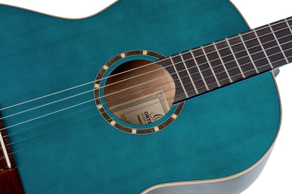 ORTEGA Family Series 4/4 Slim Neck Konzertgitarre 6 String - Ocean Blue + Bag