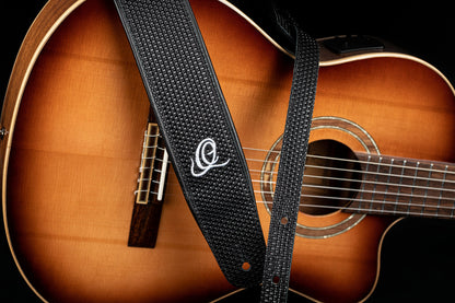 ORTEGA Echtledergitarrengurt - Black Braid