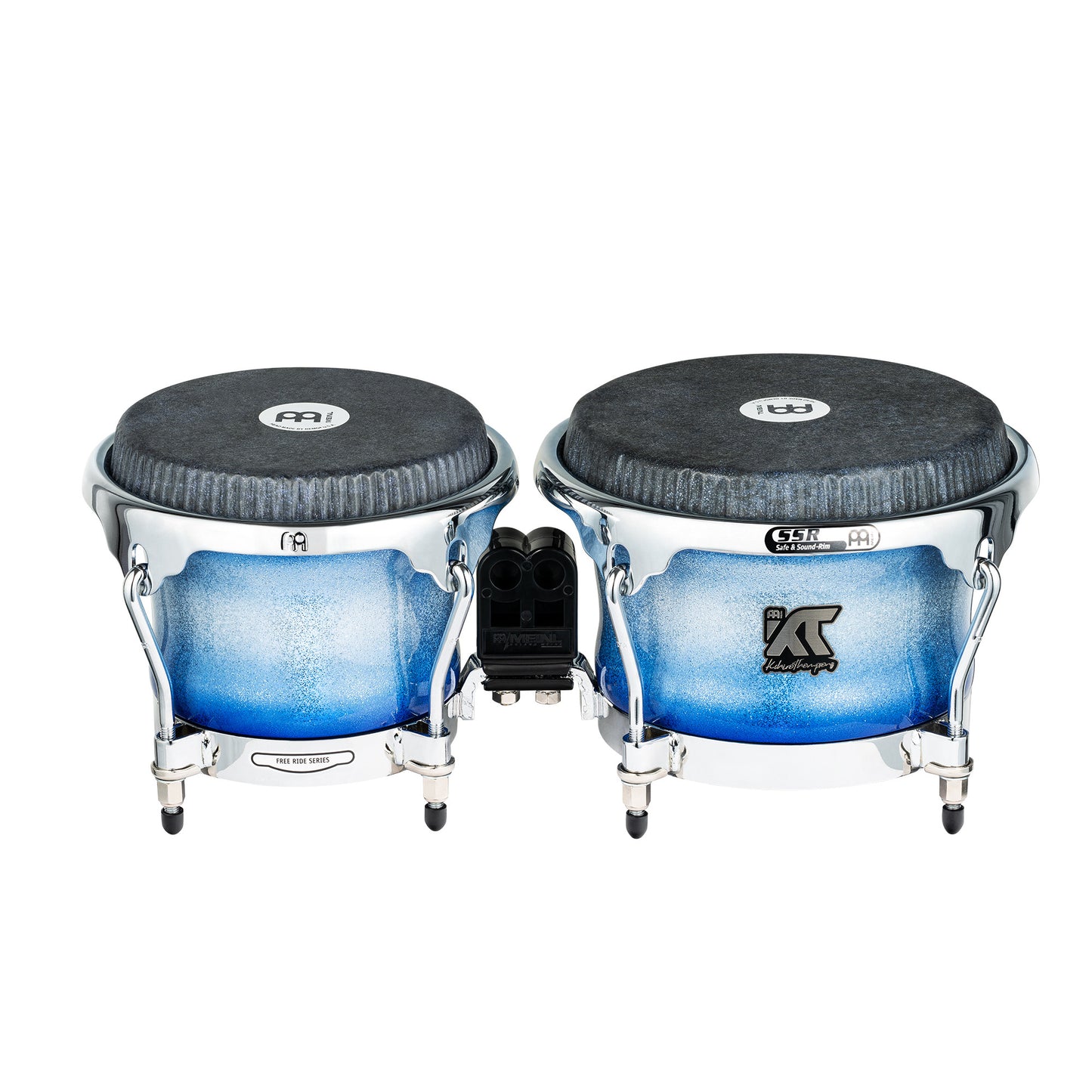 MEINL Percussion Artist Series Bongo William "Kachiro" Thompson, REMO® Black Calfskin Skyndeep Heads - 7" & 8 1/2" Electric Sky