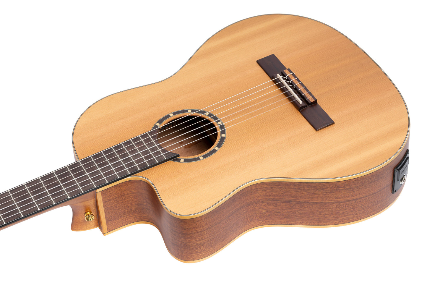 ORTEGA Family Series Pro 4/4 Konzertgitarre 6 String Lefty - Massive Zeder / Mahagoni Natur + Bag