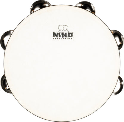 NINO Percussion Double Row Headed Wood Tambourine - 8” Natural
