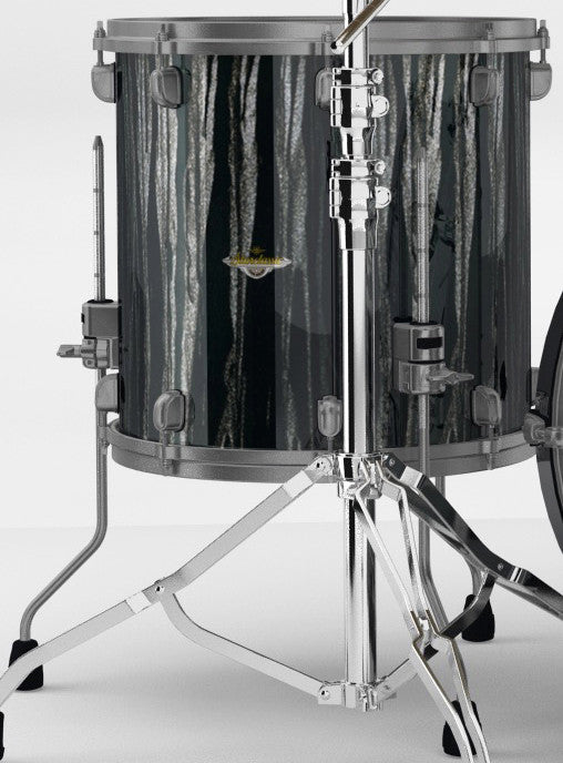 TAMA Starclassic Maple Lacquer Floor Tom 16" x 14" - Black Clouds & Silver Linings/Smoked Black Nickel HW