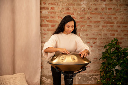 MEINL Sonic Energy Sensory Handpan Stainless Steel C# Minor 9 Notes 432 Hz - Vintage Gold