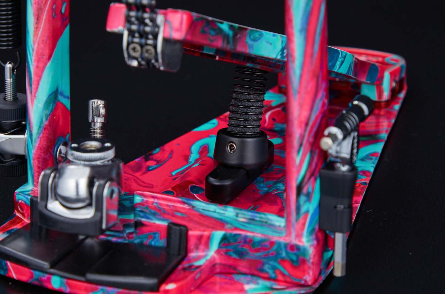 TAMA 50th Limited Iron Cobra Rolling Glide Single Pedal - Marble Coral Swirl