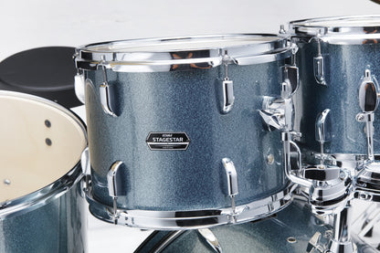 TAMA Stagestar Drum Set 5 teilig (22" BD) - Sea Blue Mist/Chrom HW + MEINL Cymbals BCS Cymbal Set