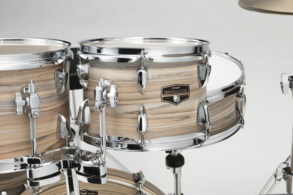 TAMA Imperialstar Rack Tom 8" x 6" - Natural Zebrawood Wrap/Chrome HW