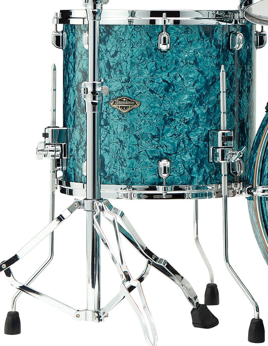 TAMA Starclassic Walnut/Birch Duracover Wrap Floor Tom 14" x 14" - Turquoise Pearl/Chrome HW