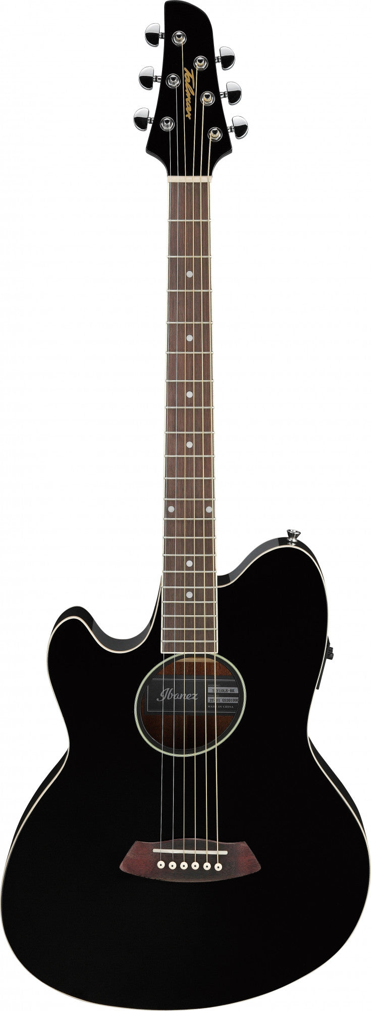 IBANEZ Talman Akustikgitarre Doppel Cutaway Preamp 6 String Lefty - black