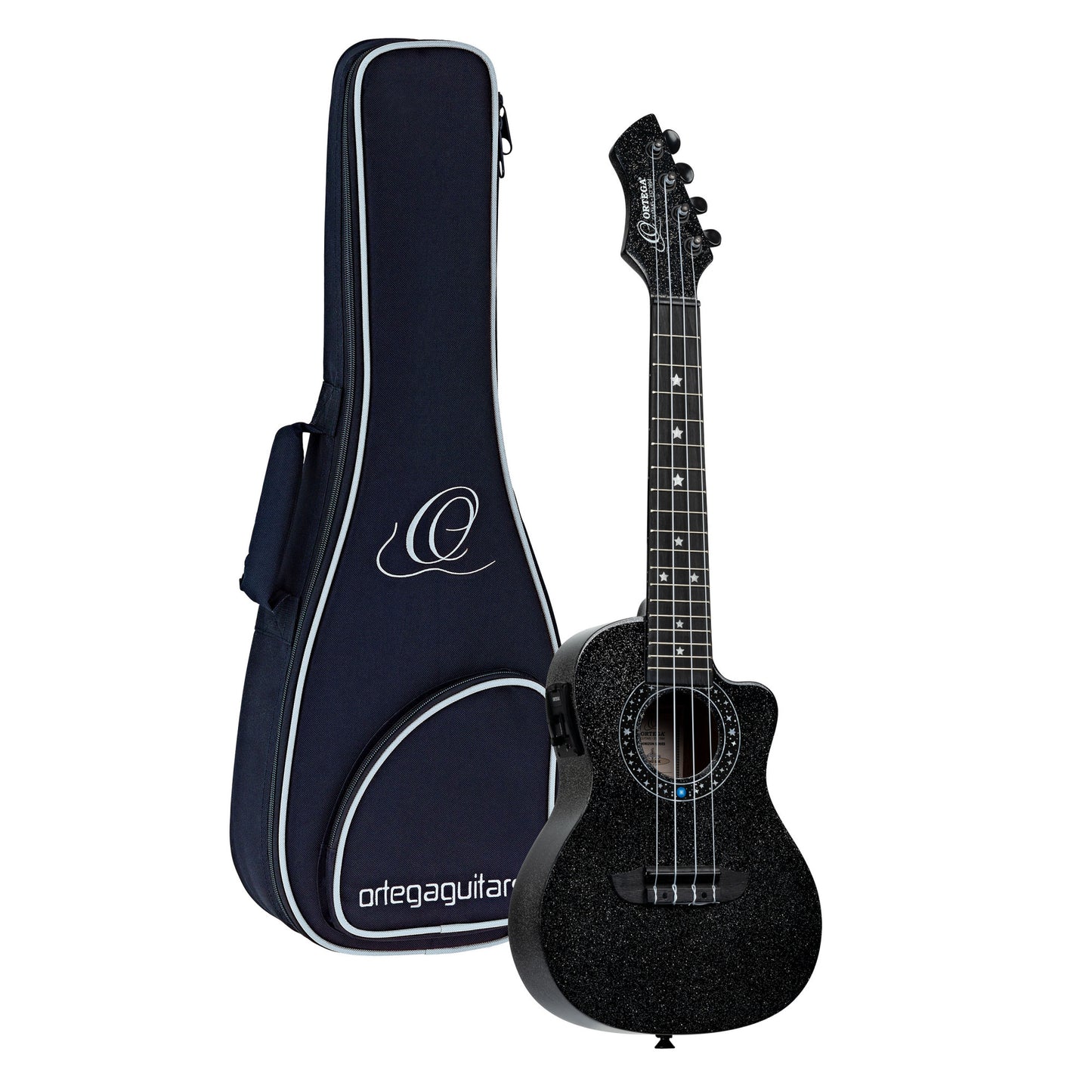 ORTEGA Horizon Serie Konzert Ukulele 4 String - Black Sparkle + Bag