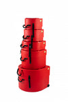 HARDCASE Rock/Fusion Case Set- 22“ Bass Drum, 10“ Tom, 12“ Tom, 14“ Floor Tom, 16“ Floor Tom, 14“ Snare Drum - Red / komplett gepolstert