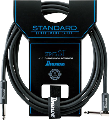 IBANEZ SI Serie (Standard) Instrumentenkabel - Gerade & abgewinkelter Stecker - Klinke - Klinke, Schwarz - 3,05 m / 10 ft
