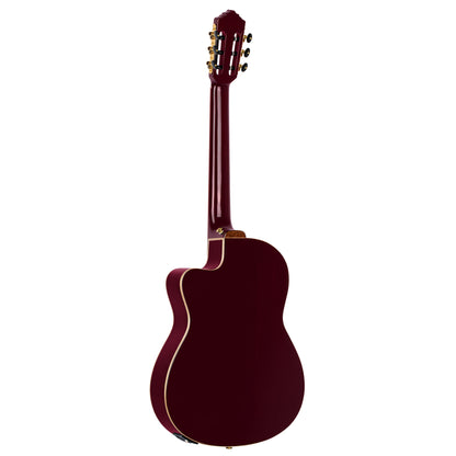 ORTEGA Performer Series 4/4 Thinline Konzertgitarre 6-String - Stained Red + Gigbag