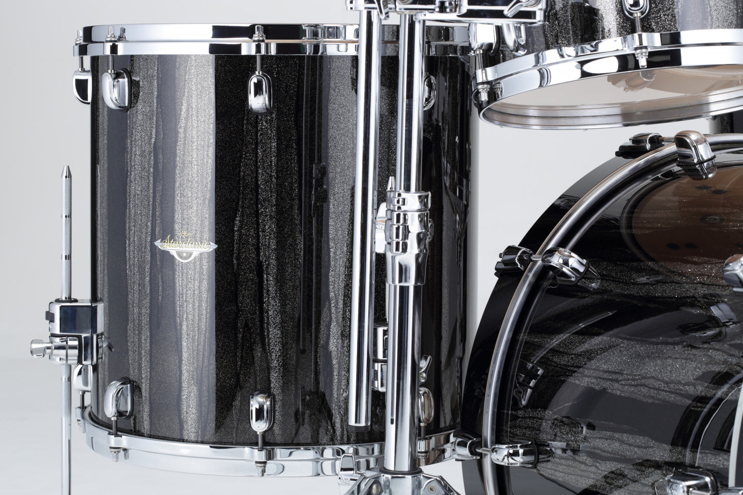 TAMA Starclassic Maple Lacquer Shell Kit 4 teilig - Black Clouds & Silver Linings/Chrom HW