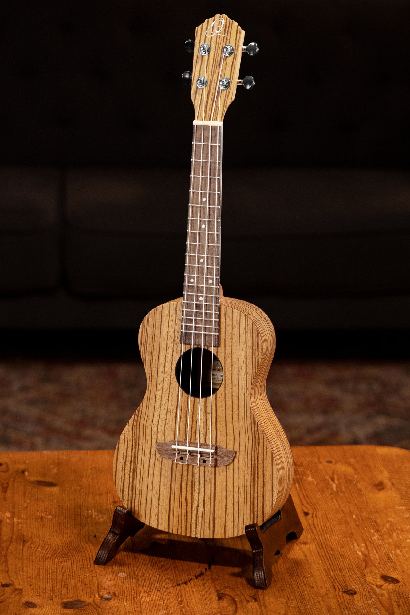 ORTEGA Timber Series Concert Ukulele 4 String Lefty - Zebrawood Natural + Bag