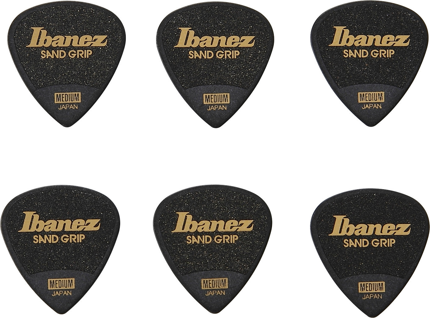 IBANEZ Grip Wizard Series Sand Grip Flat Pick - 6er Pack