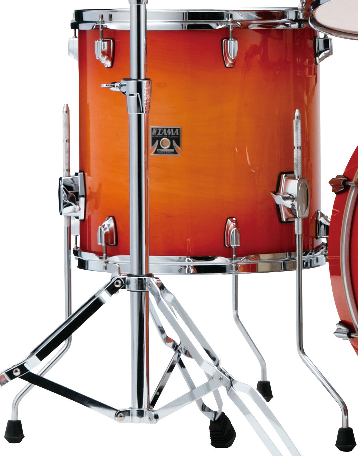 TAMA Superstar Classic Floor Tom 14" x 14" - Tangerine Lacquer Burst/Chrom HW