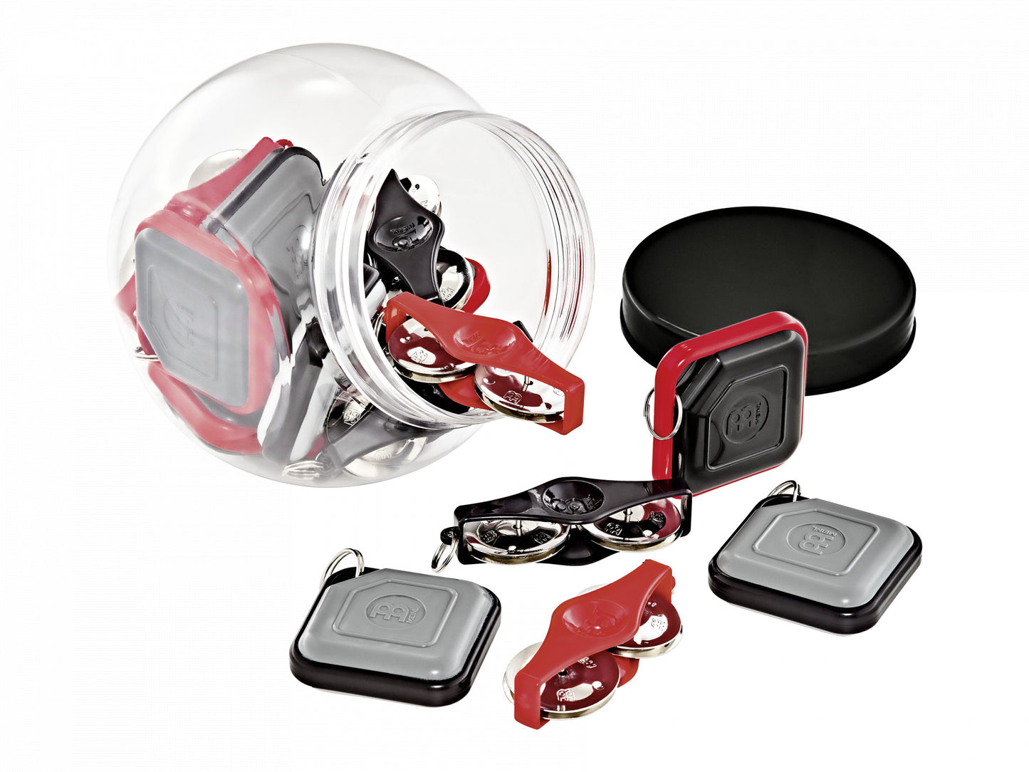 MEINL Percussion Key Ring Assortment - 10 Key Ring Shaker/8 Key Ring Tambourines + Fishbowl