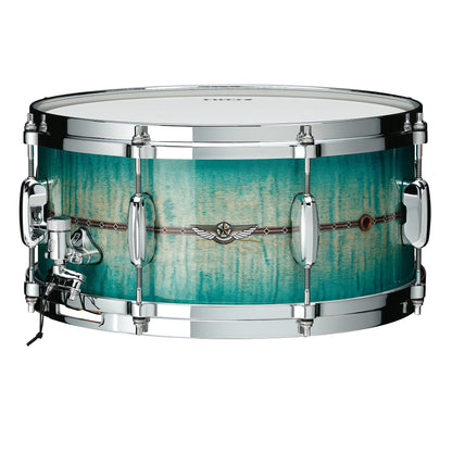 TAMA STAR Maple Snaredrum 14" x 6,5" - Emerald Sea Curly Maple/Chrom HW - Outside Inlay