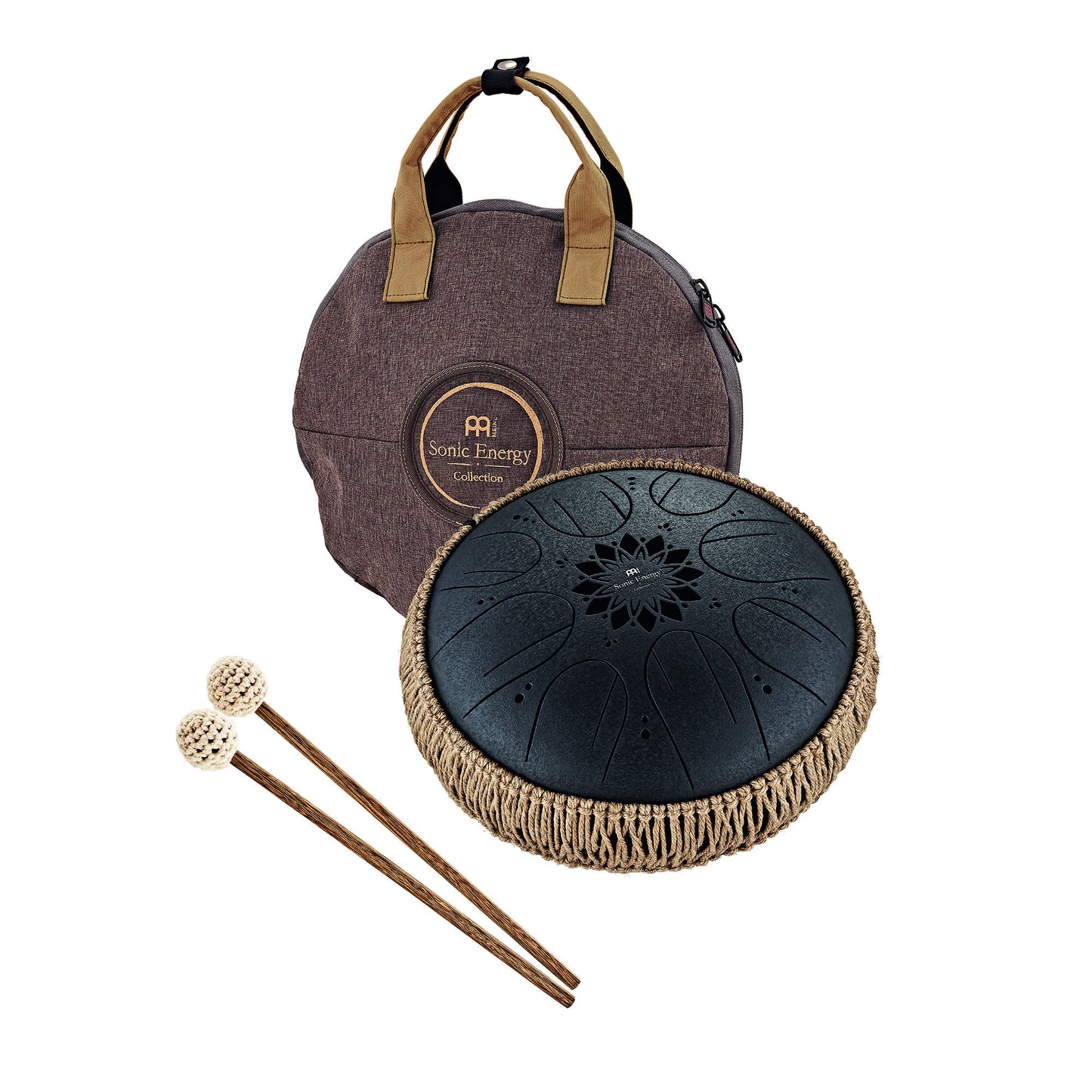 Meinl Sonic Energy Medium Octave Steel Tongue Drum 10“ - H Moll/8 Töne/432 Hz - Schwarz
