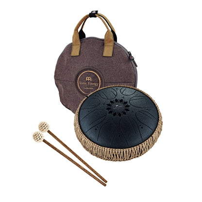 Meinl Sonic Energy Medium Octave Steel Tongue Drum 10“ - H Moll/8 Töne/432 Hz - Schwarz