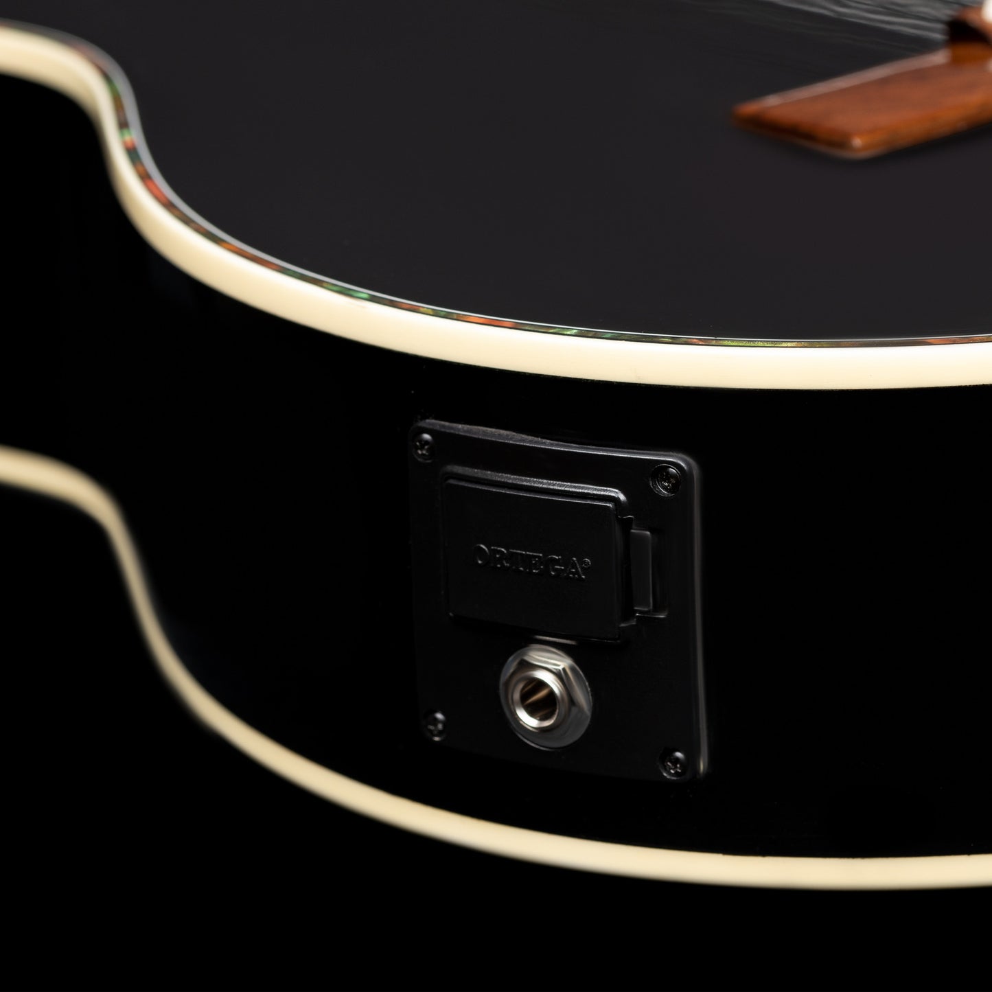 ORTEGA Family Series Pro 4/4 Konzertgitarre 6 String Lefty - Massive Fichte / Mahagoni Black + Bag