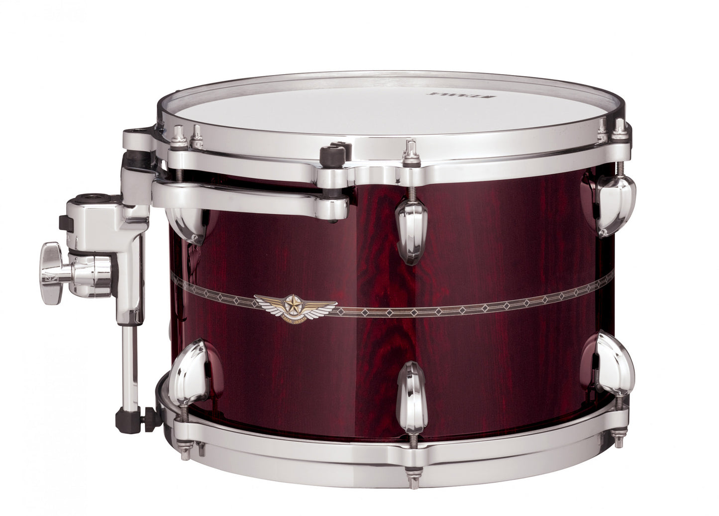 TAMA STAR Bubinga Rack Tom 10" x 7" - Dark Red Cordia/Chrom HW/Inlay: Only Outside