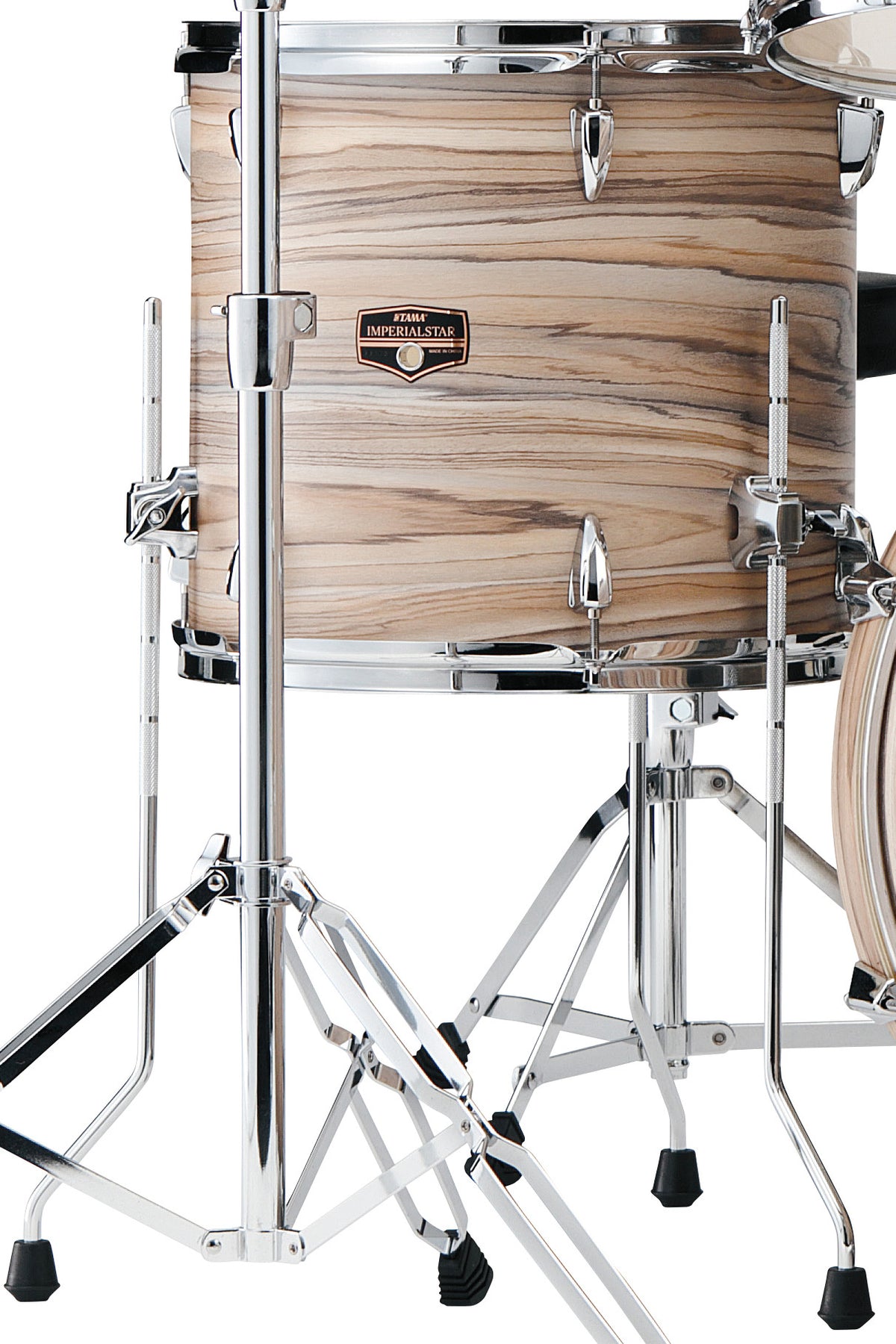 TAMA Imperialstar Floor Tom 18" x 16" - Natural Zebrawood Wrap/Chrome HW