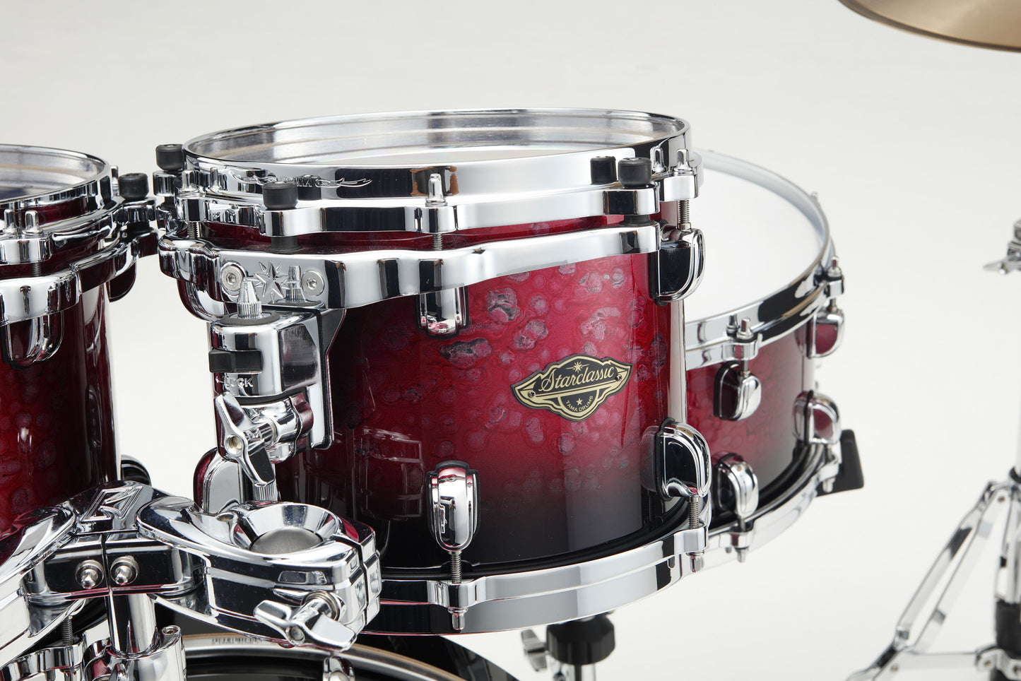 TAMA Starclassic Walnut/Birch Lacquer Rack Tom 8" x 6" - Molten Raspberry Fade/Chrom HW
