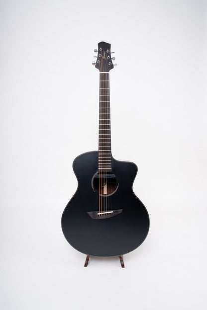 IBANEZ Jon Gomm Signature Acoustic Guitar 6-String - Black Satin Top / Natural High Gloss Back and Sides + Case