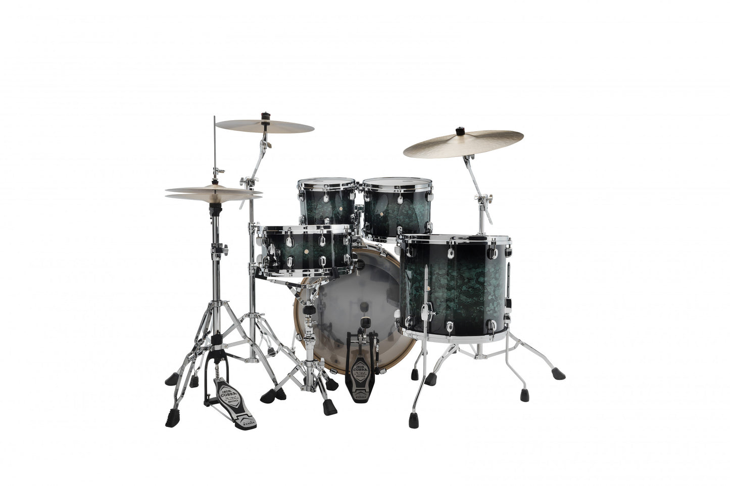 TAMA Starclassic Performer Shell Kit 4 teilig - Molten Steel Blue Burst/Chrom HW